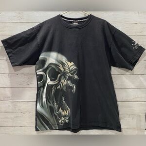 Vtg JNCO Jeans Sz XL TSHIRT Skater USA Monster Crown Dbl Sided Graphic Tee Goth